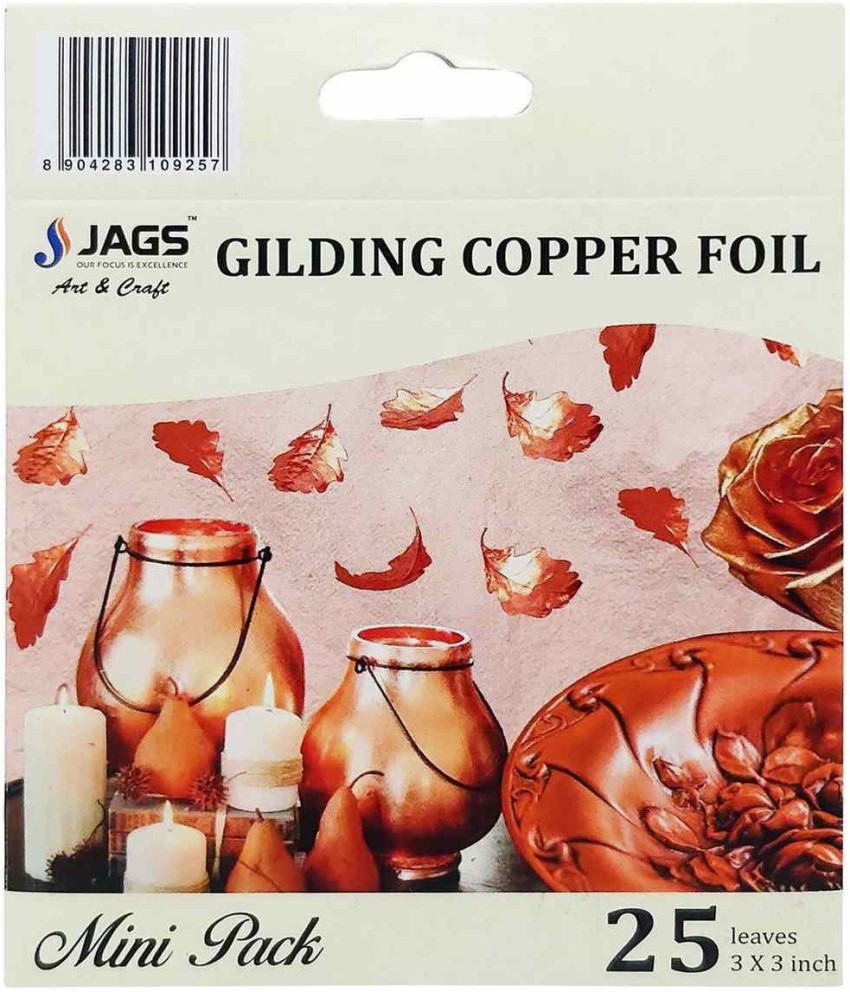 JAGS Gilding Silver Foil Paper (Pack of 25 Sheets) (6x6 Inch)