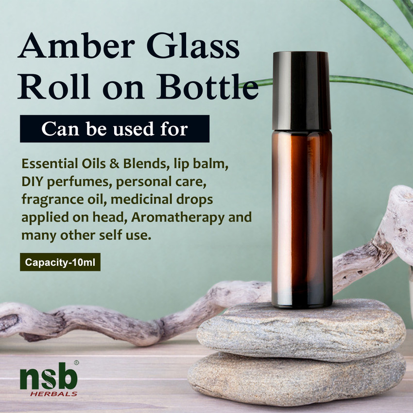 Amber bottles for essential oils store