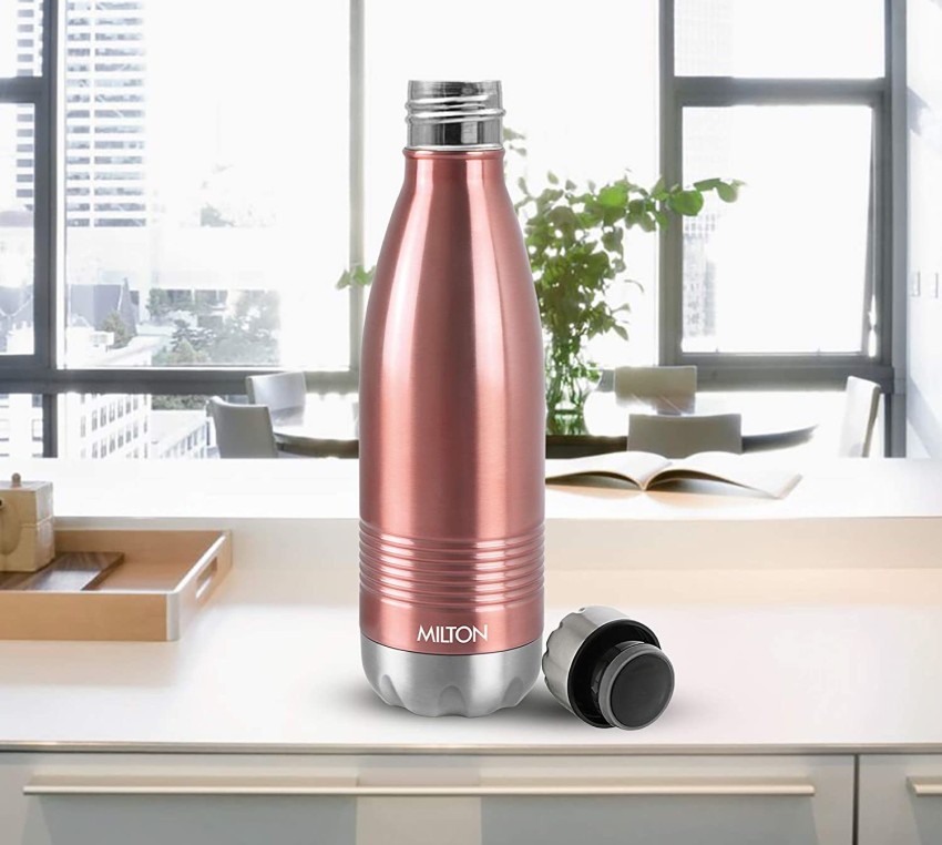 Milton Duo DLX 350 Thermosteel 24 Hours Hot and Cold Water Bottle, 1 Piece,  350 ml, Silver | Leak Proof | Office Bottle | Gym | Home | Kitchen 