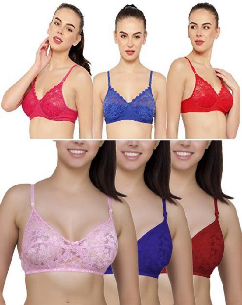 Buy Stylish Fancy Designer Net Solid Non Padded Bras For Women Pack Of 3  Online In India At Discounted Prices