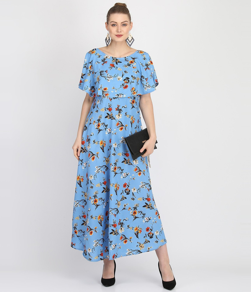 BOORA FASHION Women Gown Blue Dress Buy BOORA FASHION Women Gown