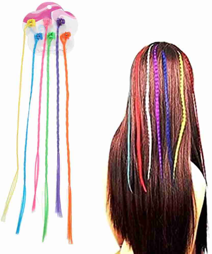 Ritzkart 6 Pcs Braid Style Coloured Hair Extension Streak For Girls And  Women Hair Accessories For Parties And Weddings Braid Extension Price in  India - Buy Ritzkart 6 Pcs Braid Style Coloured