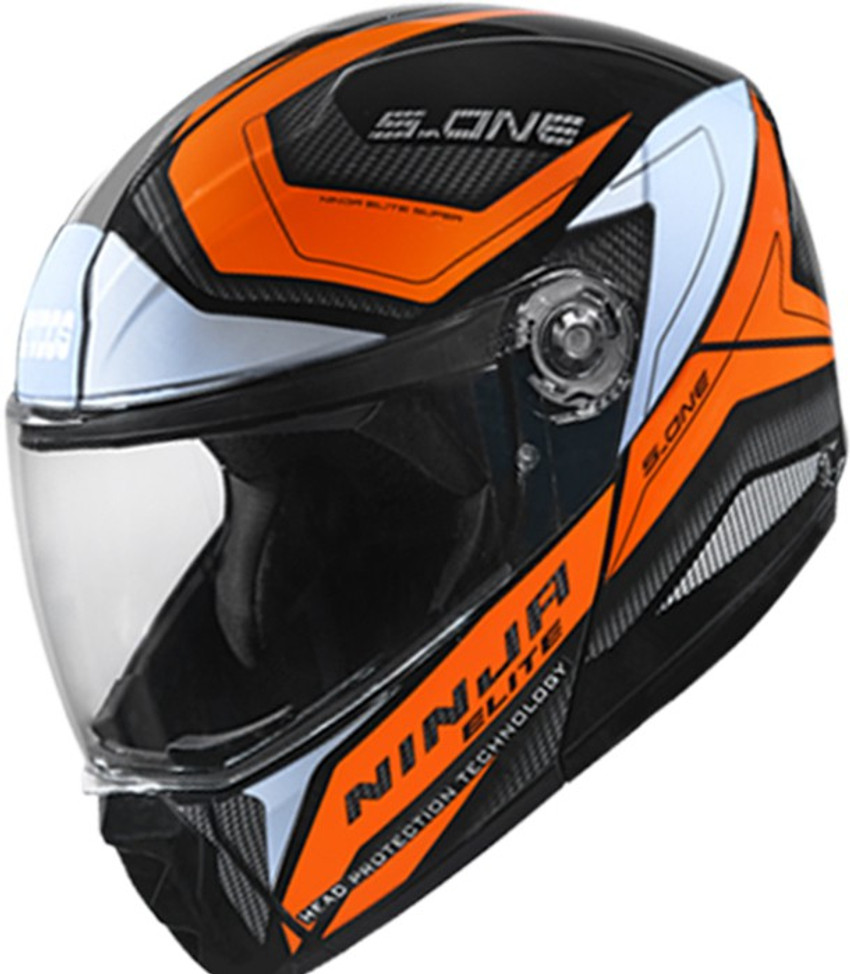 STUDDS NINJA HI QUALITY ELITE SUPER D4 BLACK FULL FACE N10 ORANGE