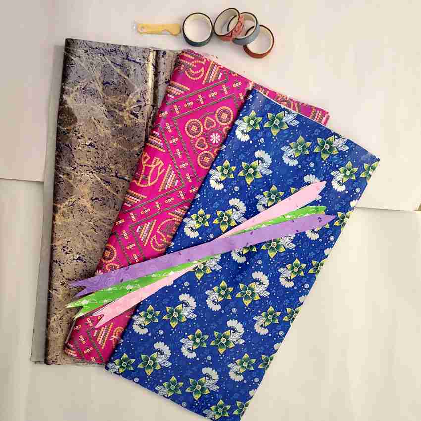 Teeshubh chunri print gift wrap ruled paper 26x20 Size Size  120 gsm Craft paper - Craft paper