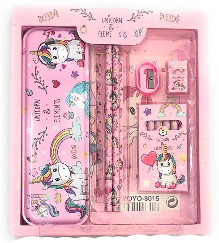 Unicorn Stationary Kit For Girls -41Pcs Stationary Items Pencil  Box,Colours,Eraser and Sharpener at Rs 350/piece, Stationery Kit in New  Delhi