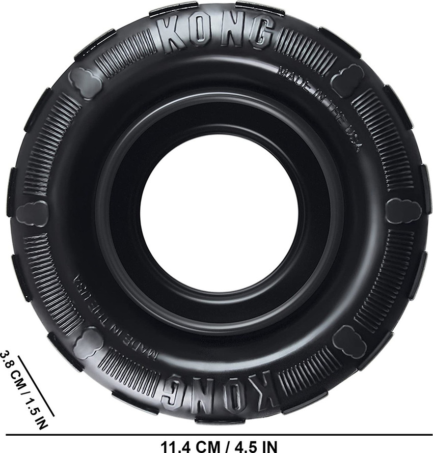 Rubber tyre shop dog toy