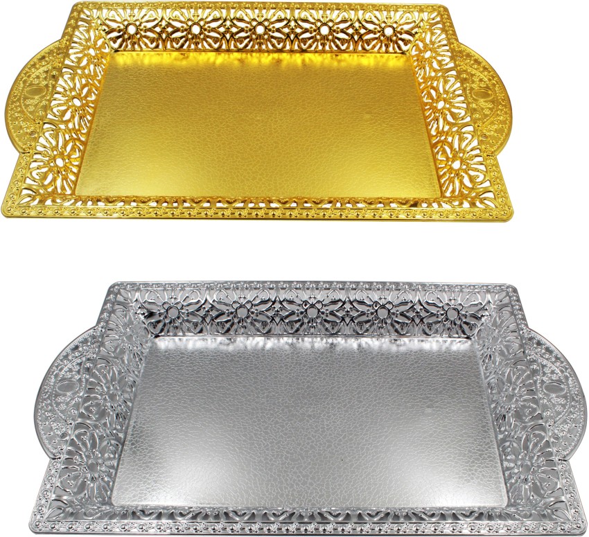 Gold plastic outlet platters