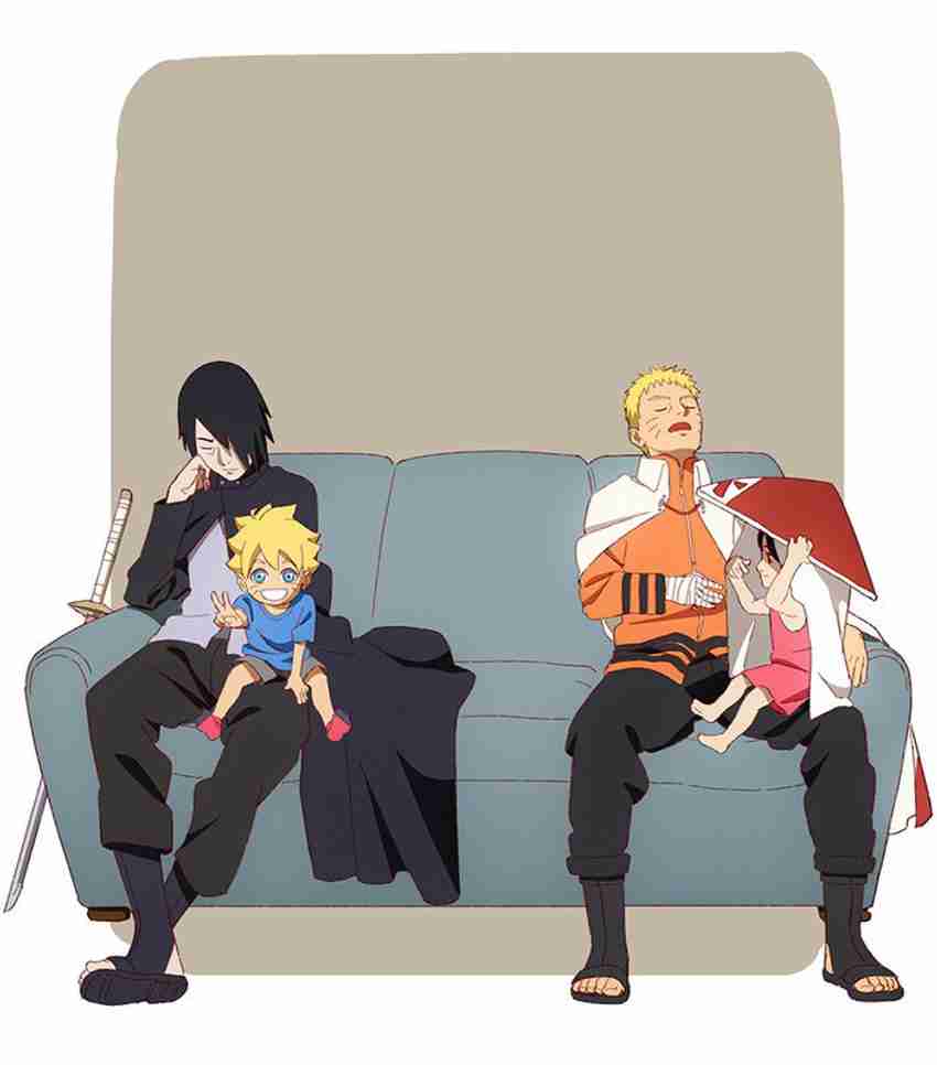Naruto and sasuke with naruto's kid Paper Print - Animation & Cartoons  posters in India - Buy art, film, design, movie, music, nature and  educational paintings/wallpapers at Flipkart.com