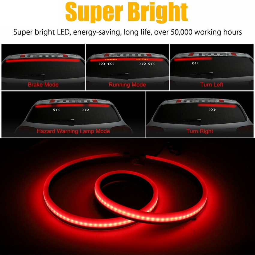 Led brake light strip with turn signals for deals cars