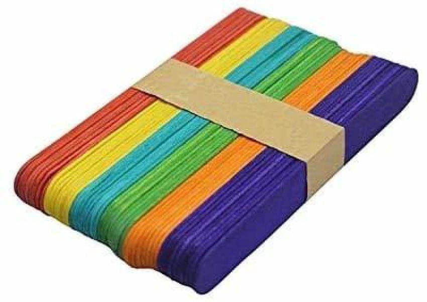 Wooden Ice Cream Popsicle Sticks, Multicolour, (Pack of 200