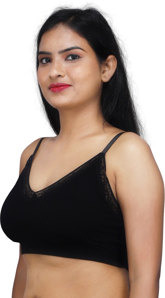 Plain Alzy Cotton Hoseiry Mix Full Coverage Non Padded Sports Bra, Packaging  Type: Plastic Packet at Rs 55/piece in New Delhi