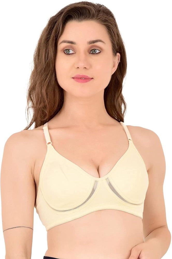 EMVKY Under Net Soft Cotton Non Padded Bra, Daily uses Non Padded