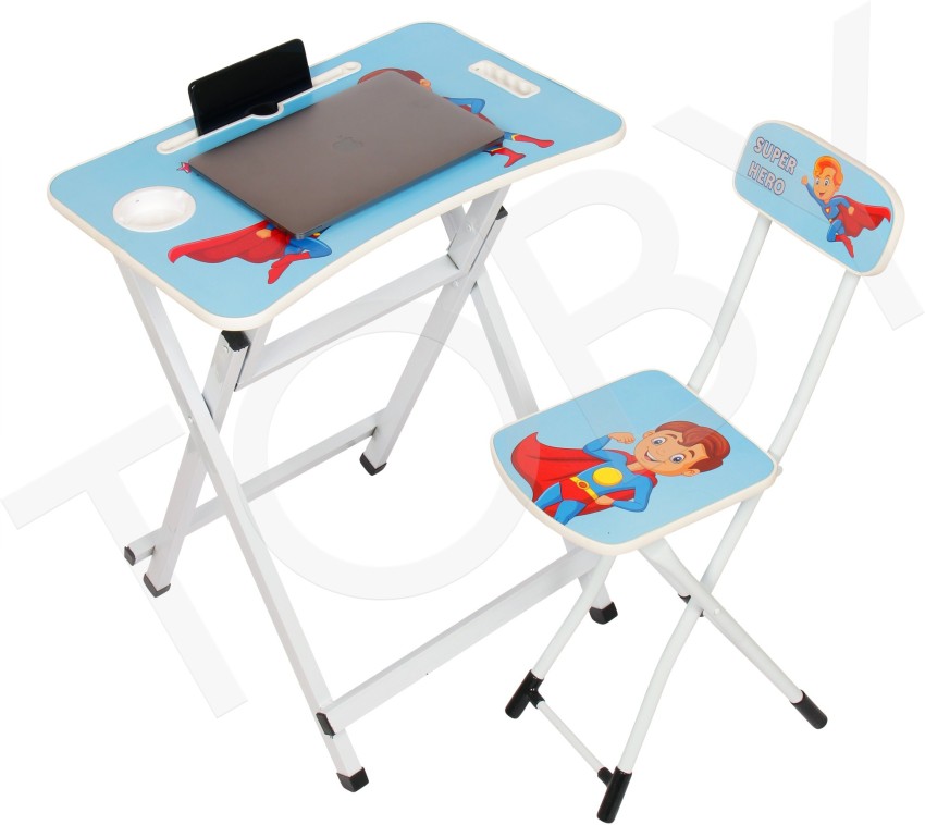 Toby Baby Desk/Kids Study Table Chair Set Cartoon Printed Height