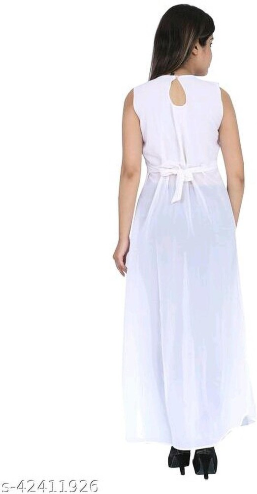 NARI DREAM Women Gown White Dress - Buy NARI DREAM Women Gown White Dress  Online at Best Prices in India