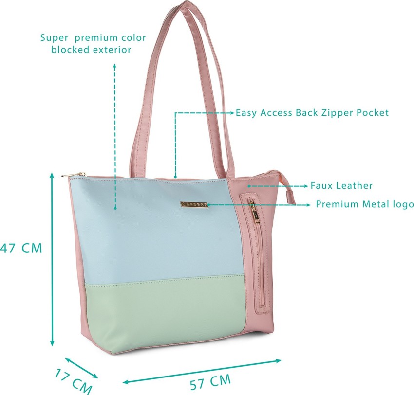 Buy Caprese womens MERCI T PASTEL & SOFT PINK Tote Bag at