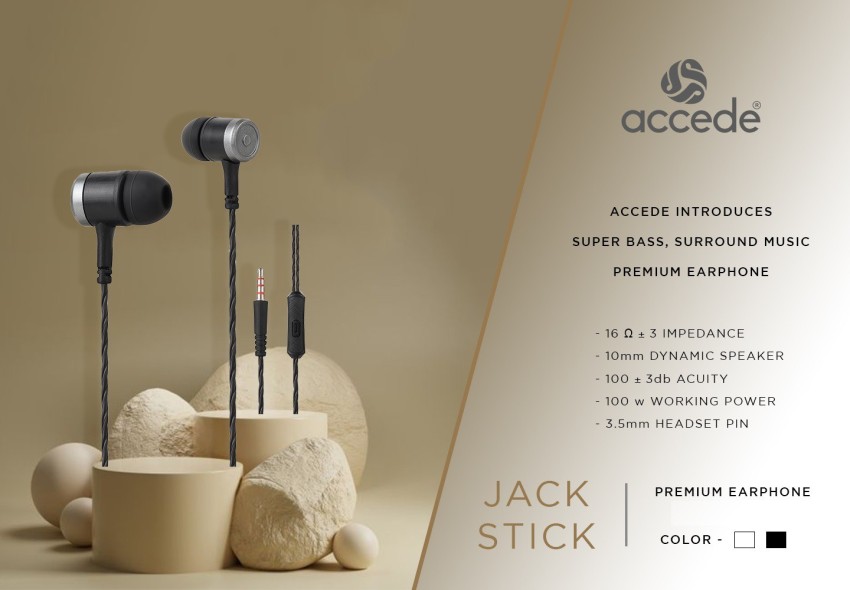 Accede Jack Stick 3.5mm Surround Music Premium Wired Earphone with