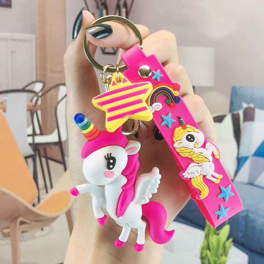 Magic of Gifts Cute Fairy Unicorn Keychain Set with Charm Wristlet