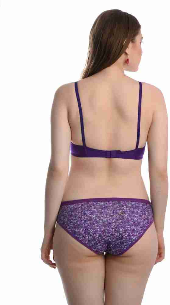 Buy Comffyz Floral Print Bra Panty Set For Women Pack of 2, Bra Panty Set  Combo