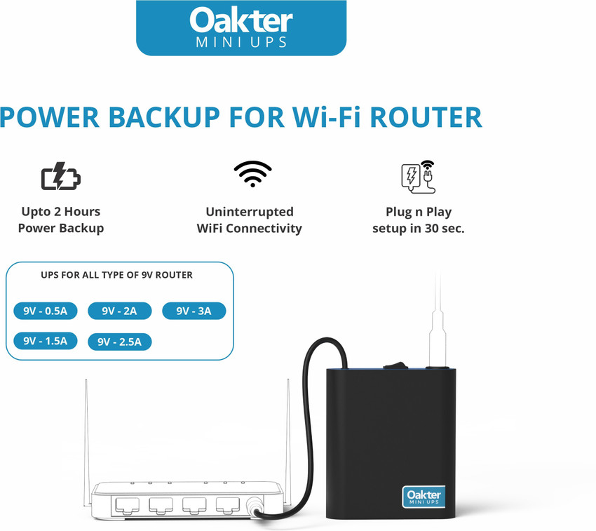 Oakter Mini UPS All-In-One For Wi-Fi Router Uninterrupted, 57% OFF