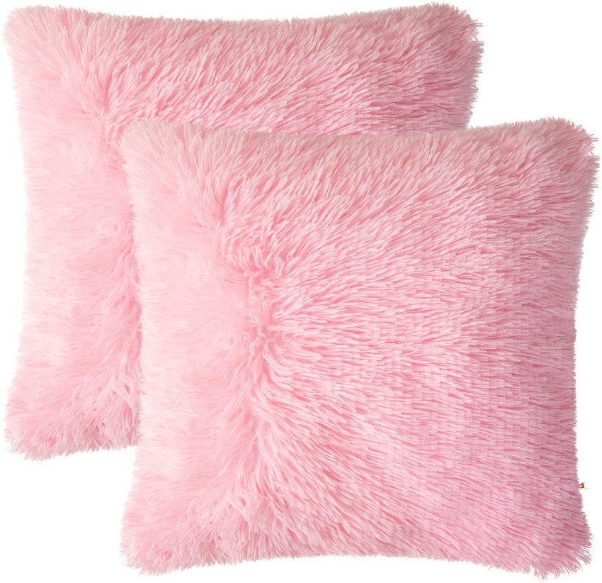 Baby pink outlet fluffy cushions