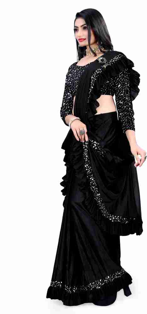 snijafashion Embellished Bollywood Lycra Blend Saree