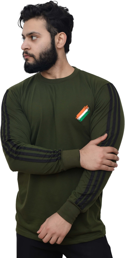 PARA TROOPER Embroidered Men Round Neck Green T Shirt Buy PARA