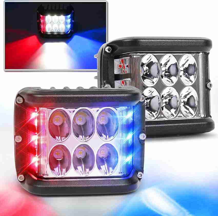 PRTEK Side Shooter Lights LED Light Pods with Strobe Blue Red