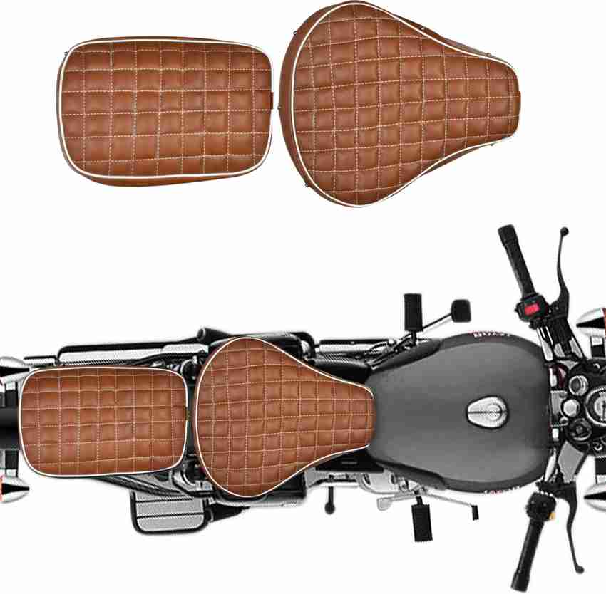 AHLMOTOR tylish Design Seat Cover with Button For Royal Enfield