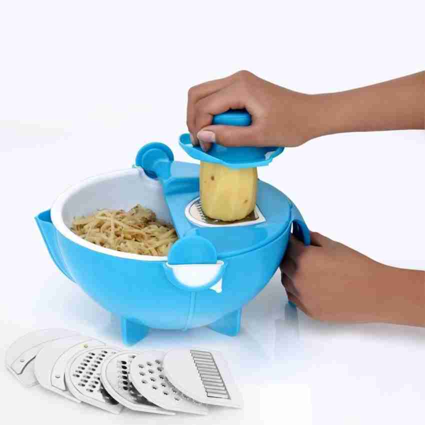 9-in-1 Multi-functional Rotate Vegetable Cutter Manual Slicer