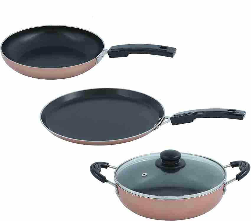 Flipkart SmartBuy Tawa and Fry Pan with Steel Lid Non-Stick Coated