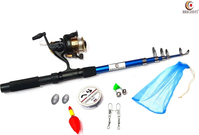 Brighht Fishing Rod and Spinning Reel Set With Net 210 SKY BLUE