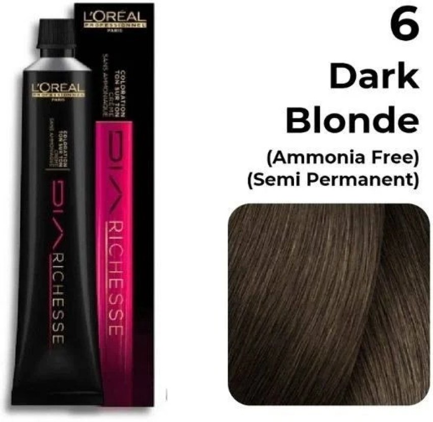 Dia Richesse Semi-Permanent & Ammonia-Free Hair Color No. 6 Dark Blonde -  50Ml , Dark Blonde - Price in India, Buy Dia Richesse Semi-Permanent &  Ammonia-Free Hair Color No. 6 Dark Blonde 