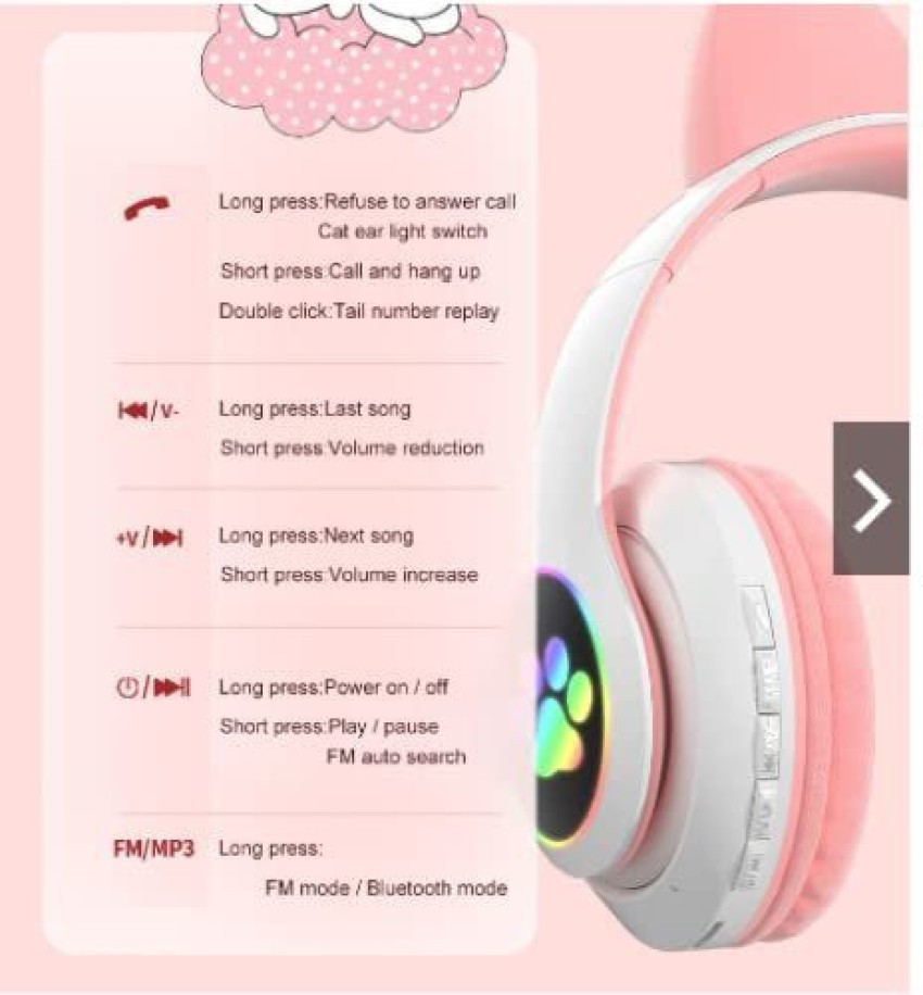 Pink headphones outlet cat ears