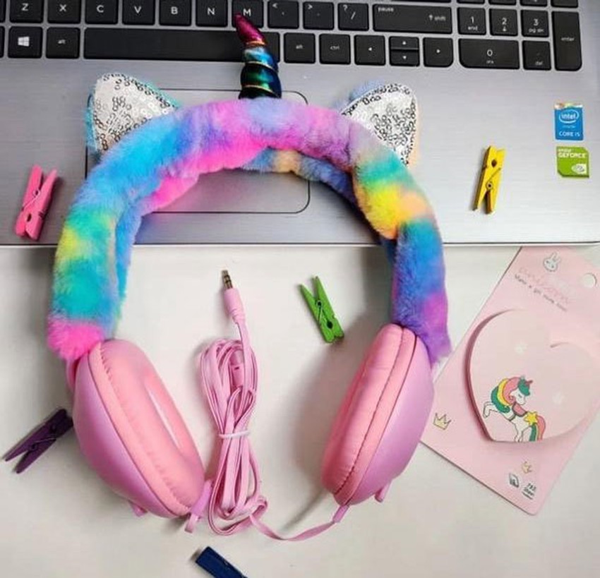 Rainbow unicorn headphones store