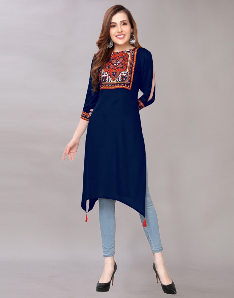 Long kurti shop with jeans flipkart