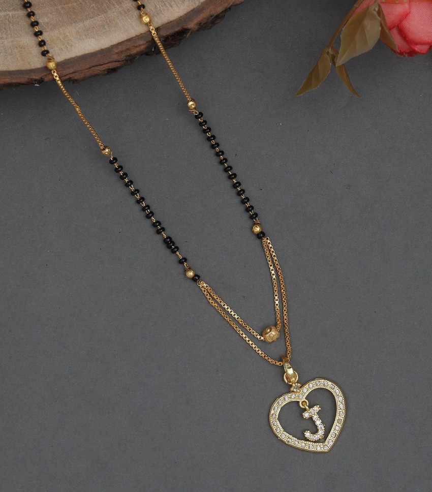 Jewel WORLD j letter gold plated stylish mangalsutra Alloy