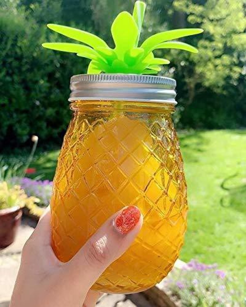 Blue Pineapple Shaped Mason Jar Tumbler