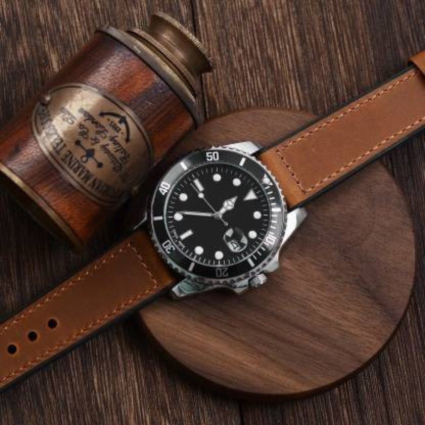 Dark Brown Leather Strap - Adjustable (20mm)