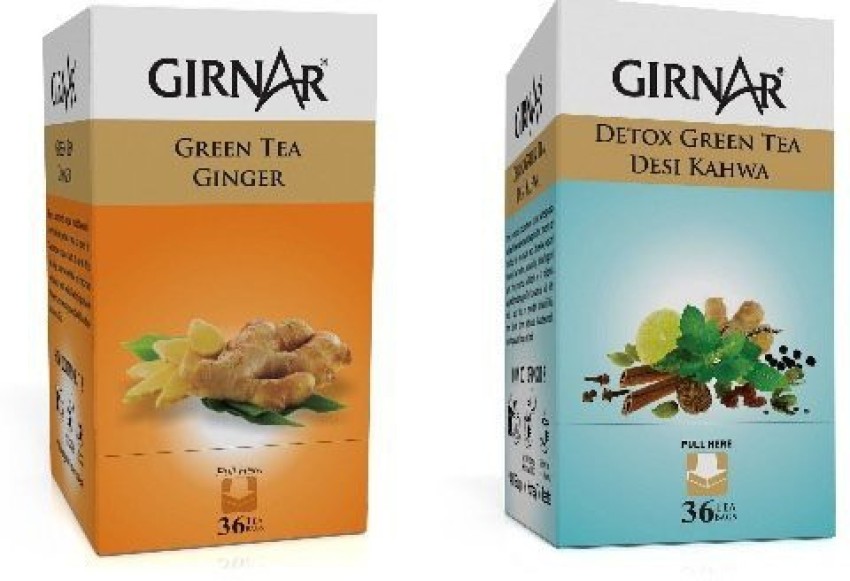 Girnar DETOX AND GINGER 36 TB COMBO Herbal Tea Bags Box