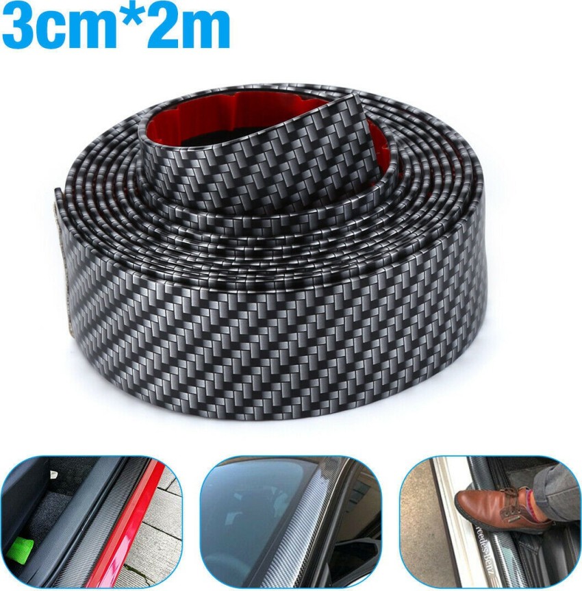 Carbon Fiber Look Car Door Plate Sill Guard Protector Anti-Scratch Strip  2M*5Cm 