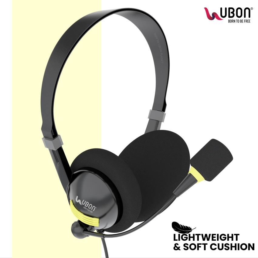 Ubon Computer Headphone UB 1760 with Flexible Mic Wired Headset