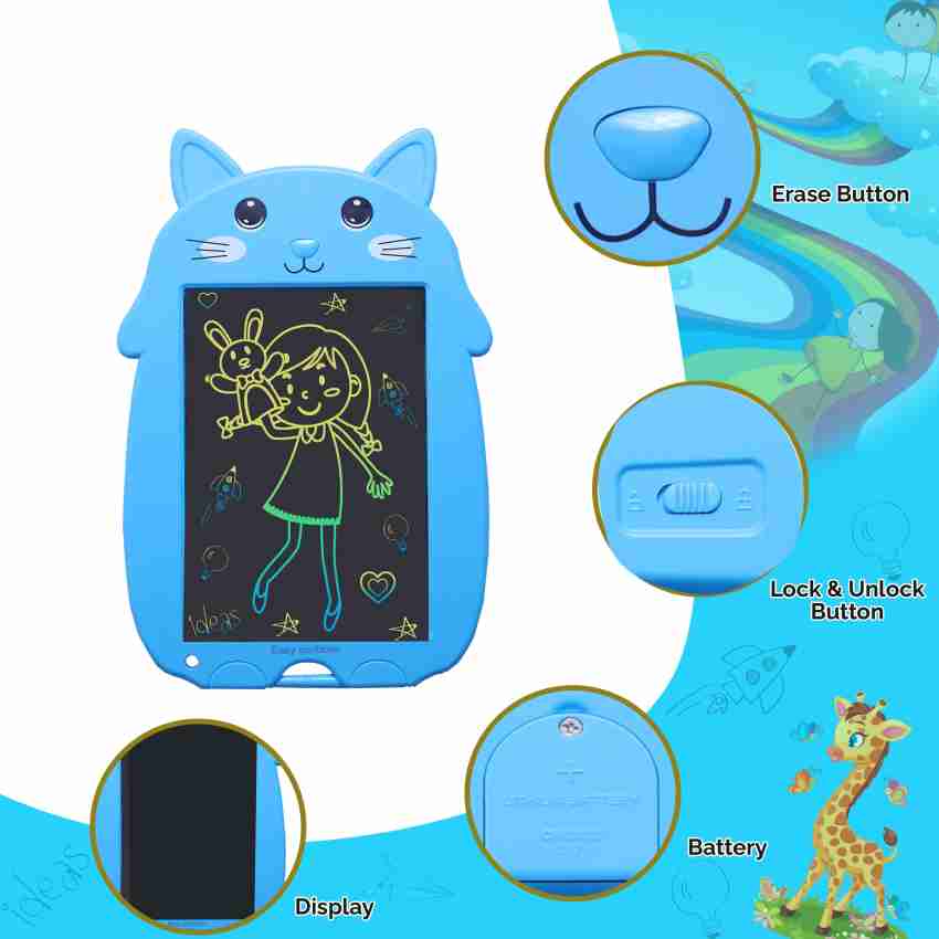 LCD Writing Pad 10 inch Drawing Pads for Kids Portable eWriter Doodle Board, Erasable Reusable Painting Pads [ Blue ]