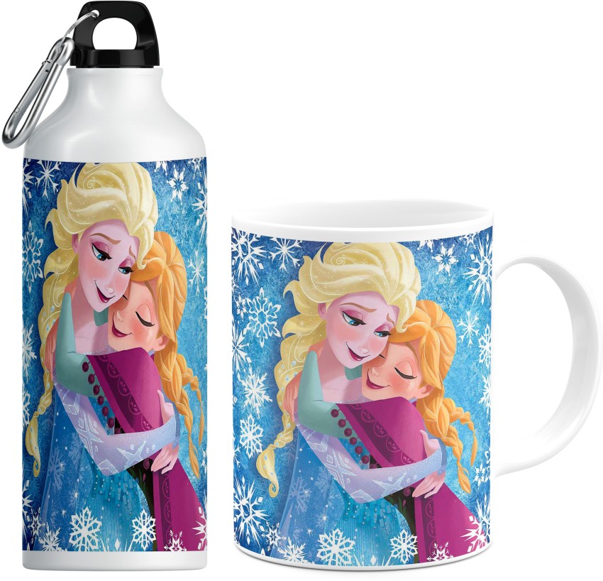 TrendoPrint Printed Water Bottle and White Coffee Mug Bottle 600ml