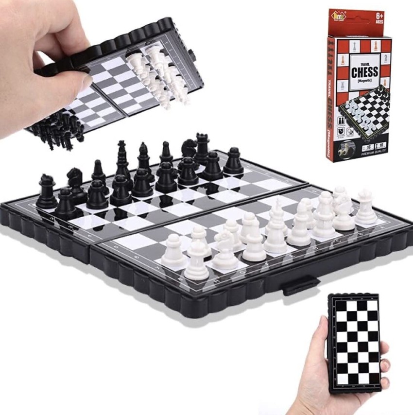 INDIAN LIFESTYLE Mini Magnetic Educational Toys Travel Chess Set Foldable  Pocket Size Magnetic Travel Chess Set Board Game for Kids and Adults  (Pocket Chess) Educational Board Games Board Game - Mini Magnetic