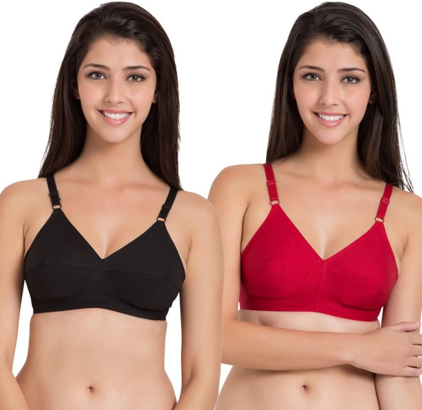 SOUMINIE by Belle Lingeries Classic Fit Cotton Non-Padded Pack of 2 Women  Full Coverage Non Padded Bra - Buy Red SOUMINIE by Belle Lingeries Classic  Fit Cotton Non-Padded Pack of 2 Women