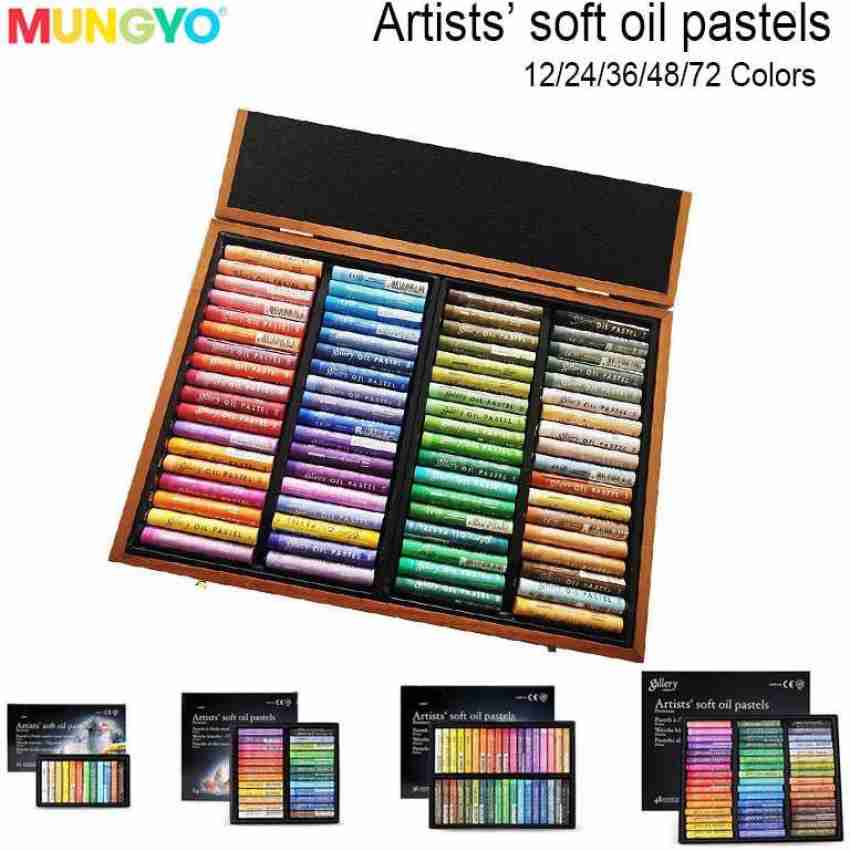 Mungyo Gallery Artists' Soft Oil Pastels Wood Box Set of 72  Assorted Colors 