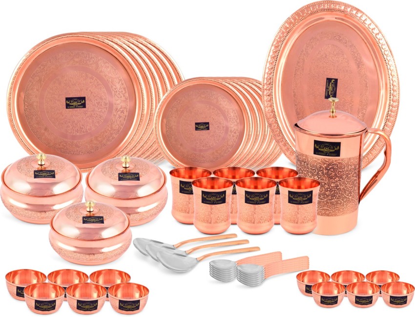 Pure Brass Dinner Set Thali Set Mughal Design 70 pcs in Malegaon at best  price by Crockery Wala & Company - Justdial