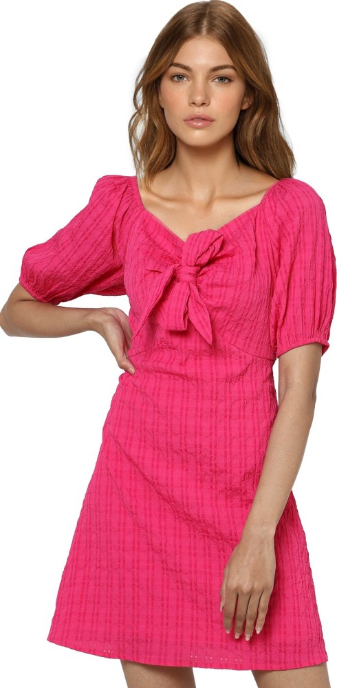 ONLY Women A-line Pink Dress - Buy ONLY Women A-line Pink Dress Online at  Best Prices in India | Flipkart.com