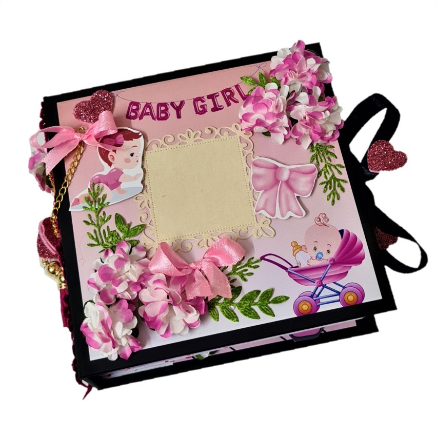 lavy's creations Baby Girl Scrapbook-12 Month Album-Handmade