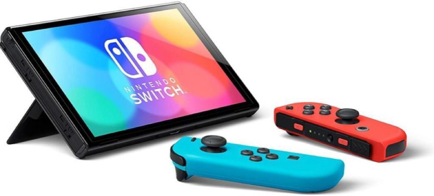 NINTENDO Switch OLED Console with Neon Blue Neon Red Joy Con 64 GB